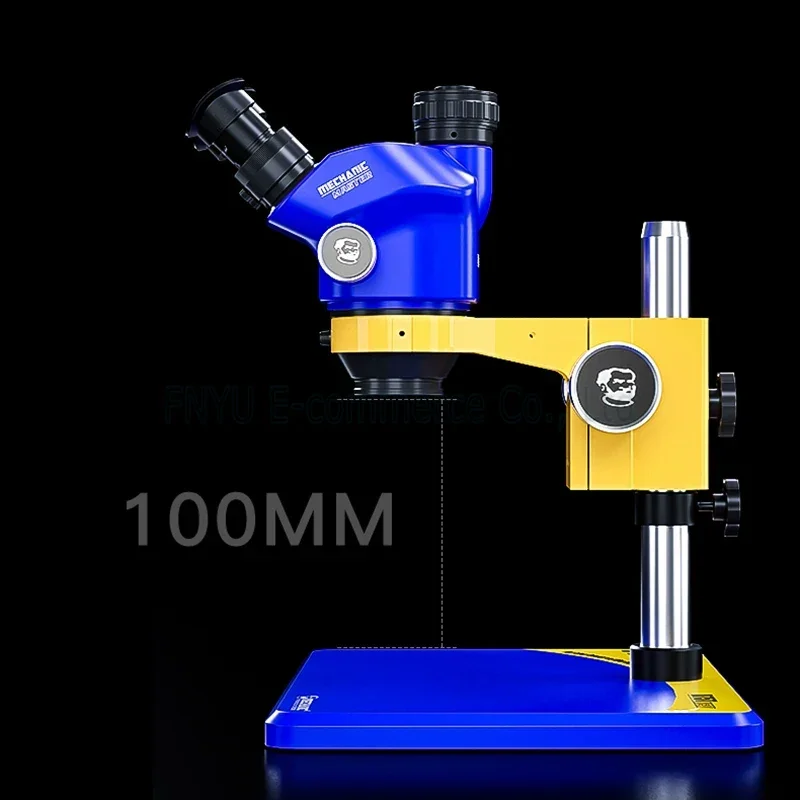 Microscopio estéreo Trinocular mecánico D75T, Zoom continuo 7X-50X, herramienta de observación biológica de detección de componentes electrónicos HD