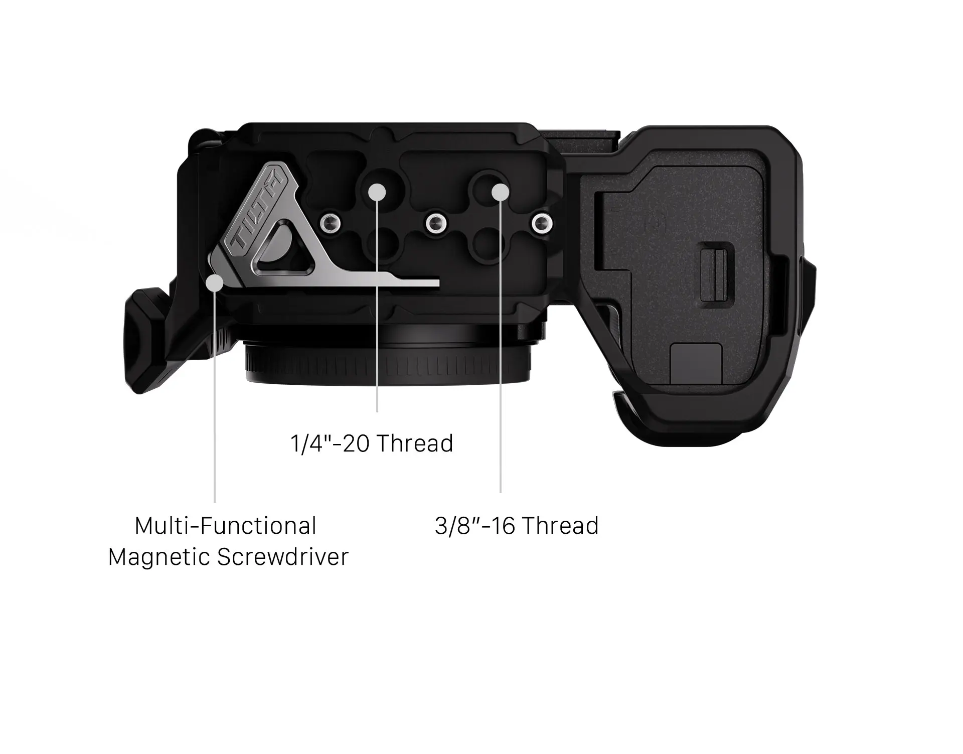 TILTA Kamerakäfig für Sony ZV-E10 II TA-T69-FCC-B mit Arca-Swiss Schnellwechselplatte Kaltschuh – Detail 10