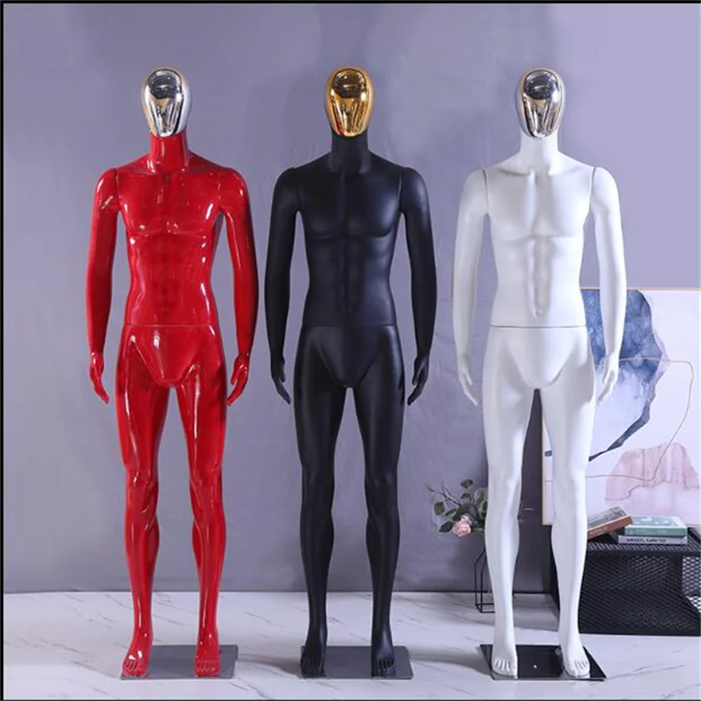 Full ABS Plastic Male Mannequin for Body Model, Display Stand, Wedding Dress, Clothing Store, Iron Base, Dummy Platform, D144