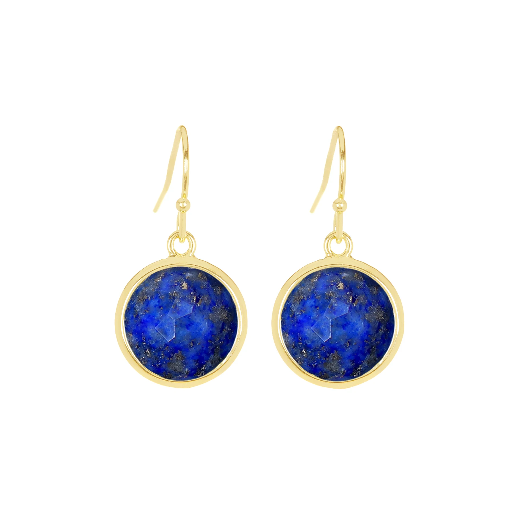 

Natural Lapis Lazuli Fancy Cut Round Drop Earrings Gemstone Earrings For Women Girls Gift