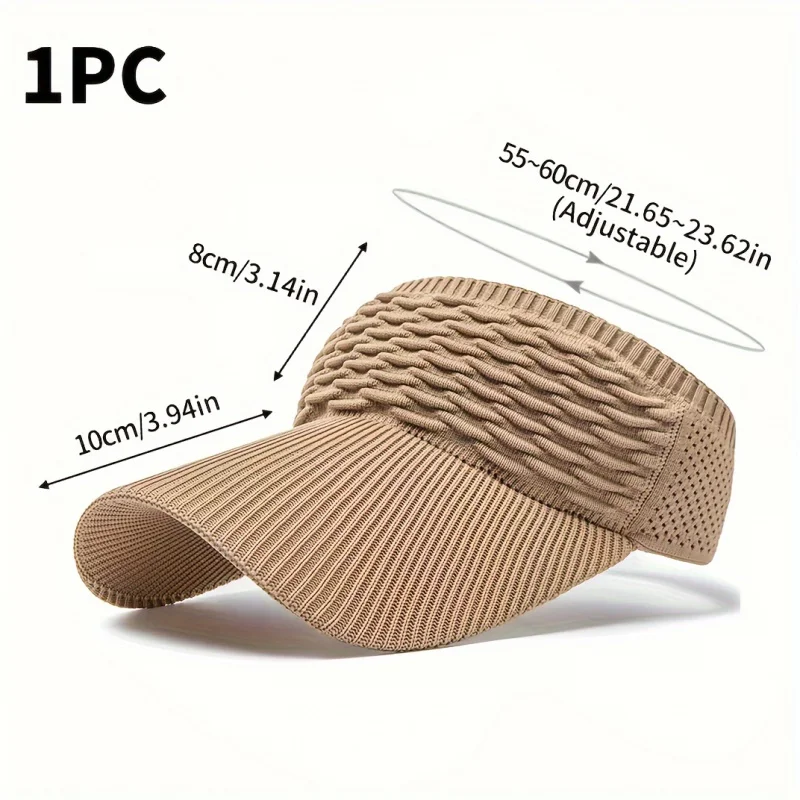 1pc Women Anti-UV Sun Hats Breathable Adjustable Empty Top Visor Caps for Tennis Golf Running Travel Beach Sport Outdoor Hat view 2