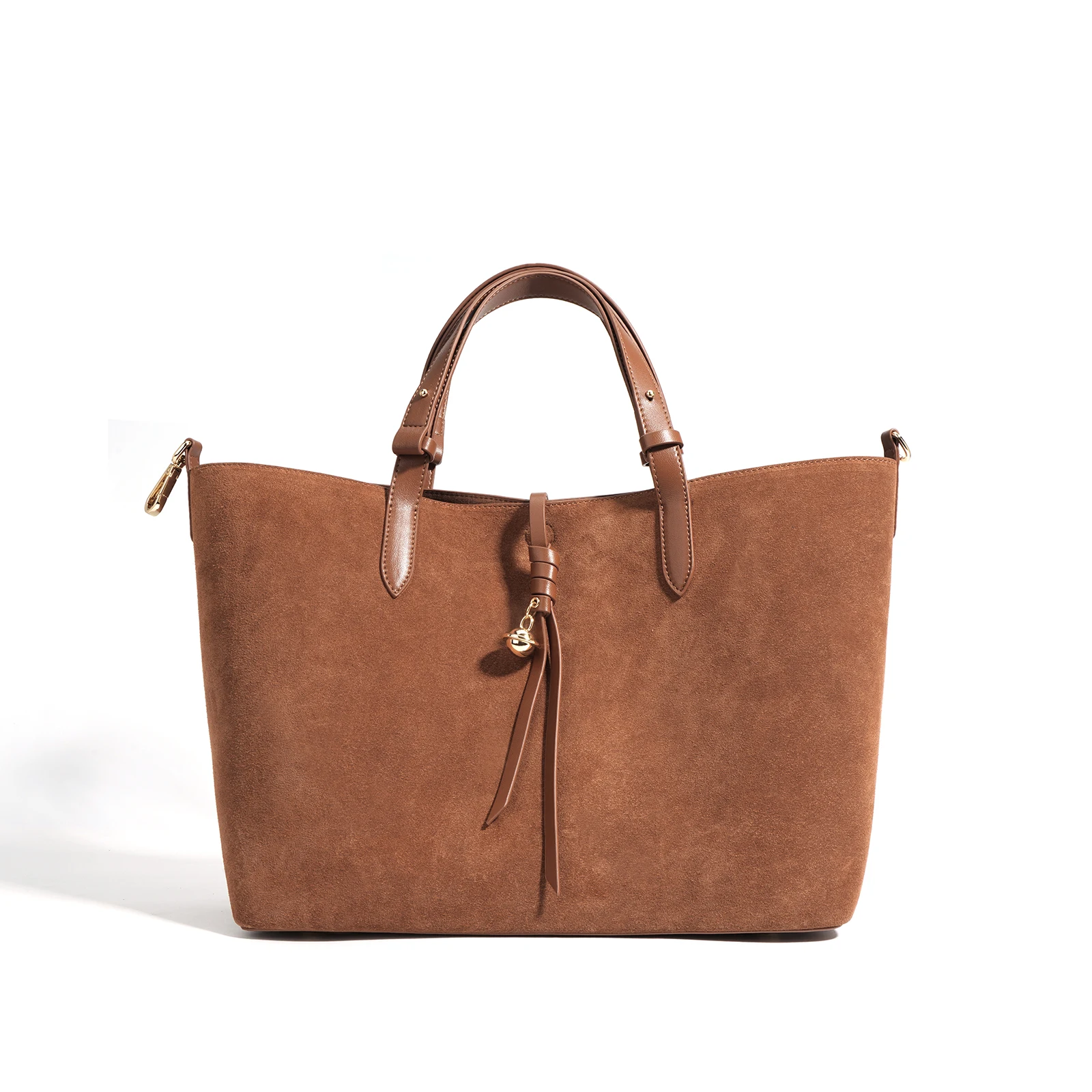 Luxury Designer High Quality Suede Handbag For Women Fashion Cowhide Shoulder Bag Large Capacity Genuine Leather Hobo Tote Bags