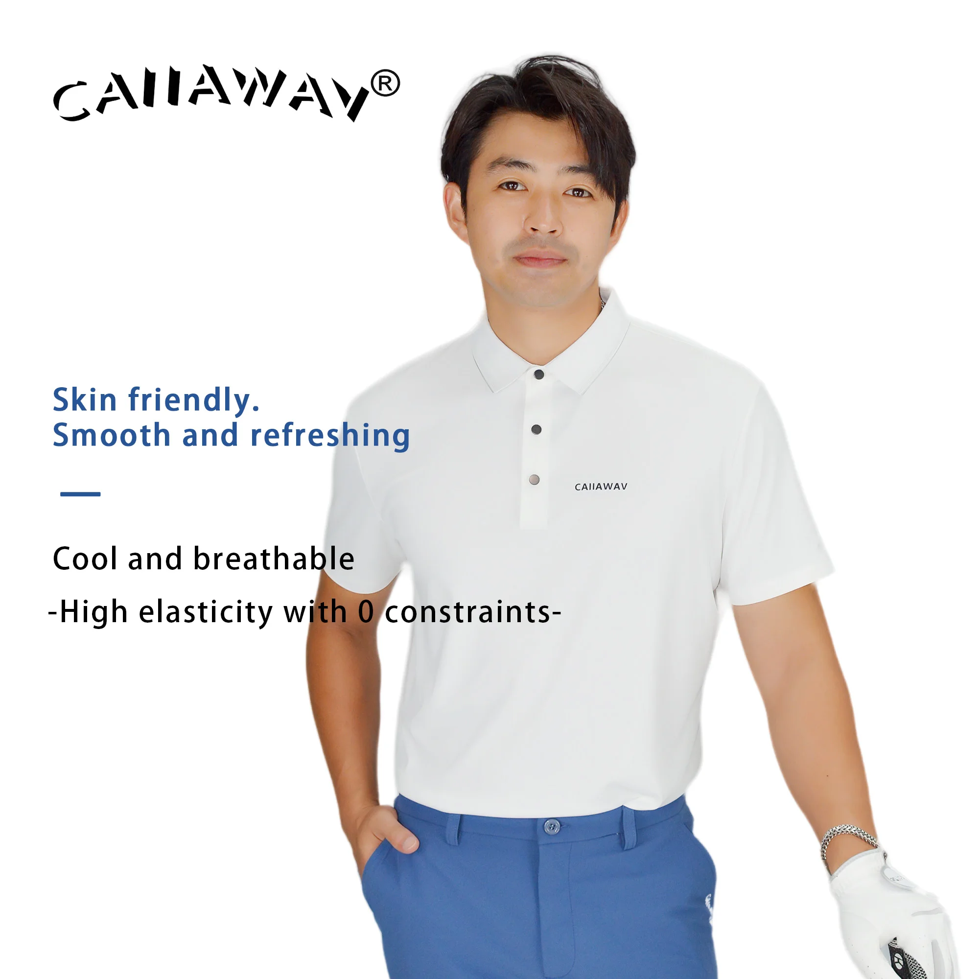 

CAIIAWAV Golf T-shirt Men's Summer Sports Polo Shirt Moisture wicking Golf Short Sleeve