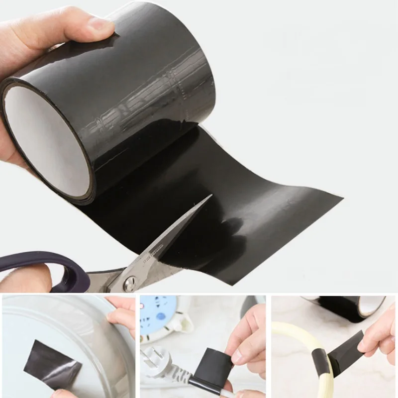 Super Strong Fiber Waterproof Sealing Tape Leaks Self Fix Adhesive Repair Tape Double Sided Tape Coil Networks Tape