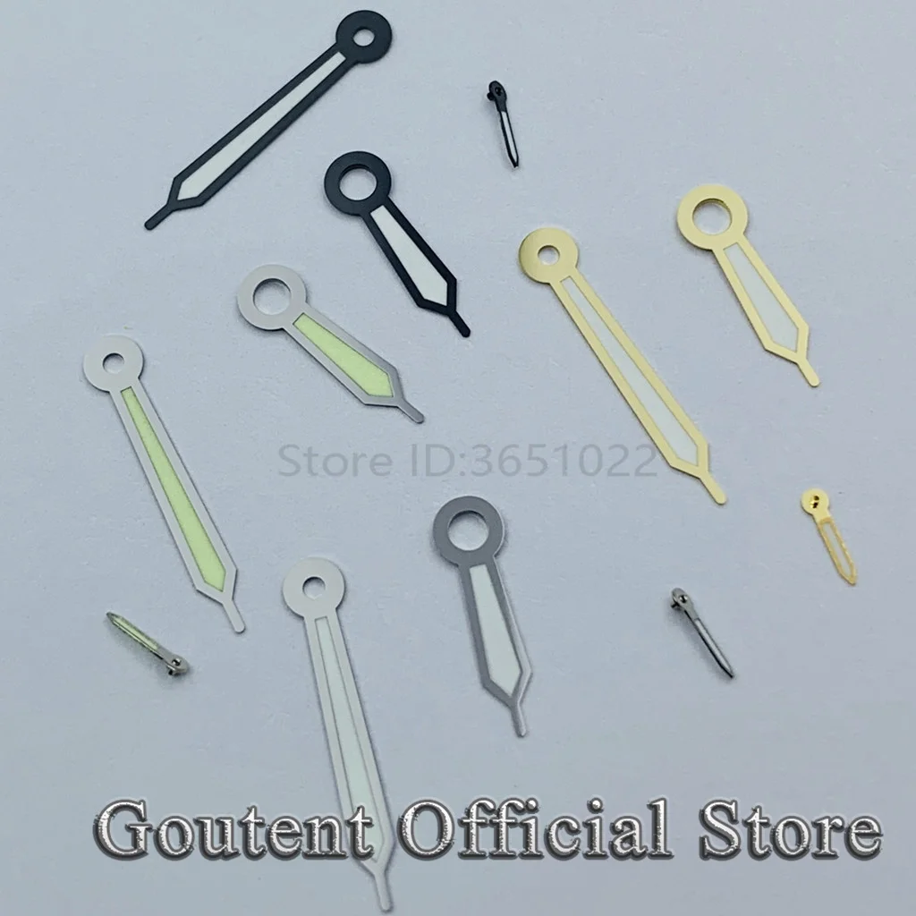 ساعة Goutent باللون الأسود والذهبي والفضي عقارب خضراء مضيئة تناسب 6497,6498 حركة ST3600 / ST3620 #3