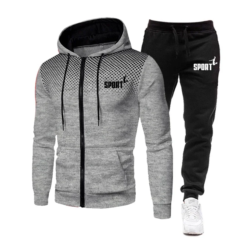 autumn Winter New Men\'s Fashion zipper Tracksuit Hoodie Fitness Gym Clothing Running Set Sportswear outdoor jogging Tracksuit