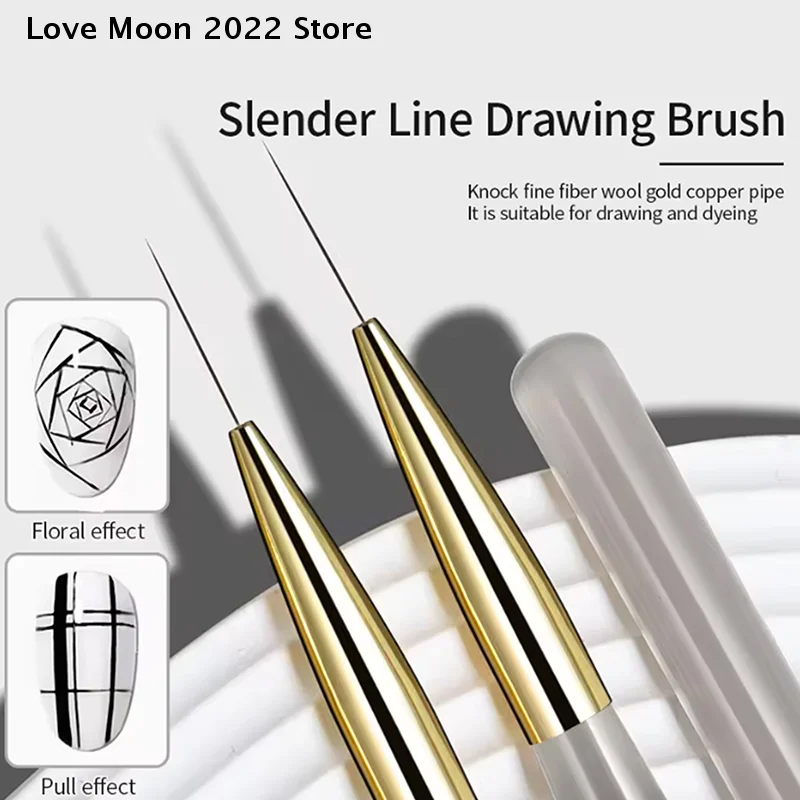 5PCS Nail art Liner Pinsel Hand Bemalt Pinsel Acryl UV Gel Farben Farben Builder Zeichnung Stift DIY Maniküre Design zubehör