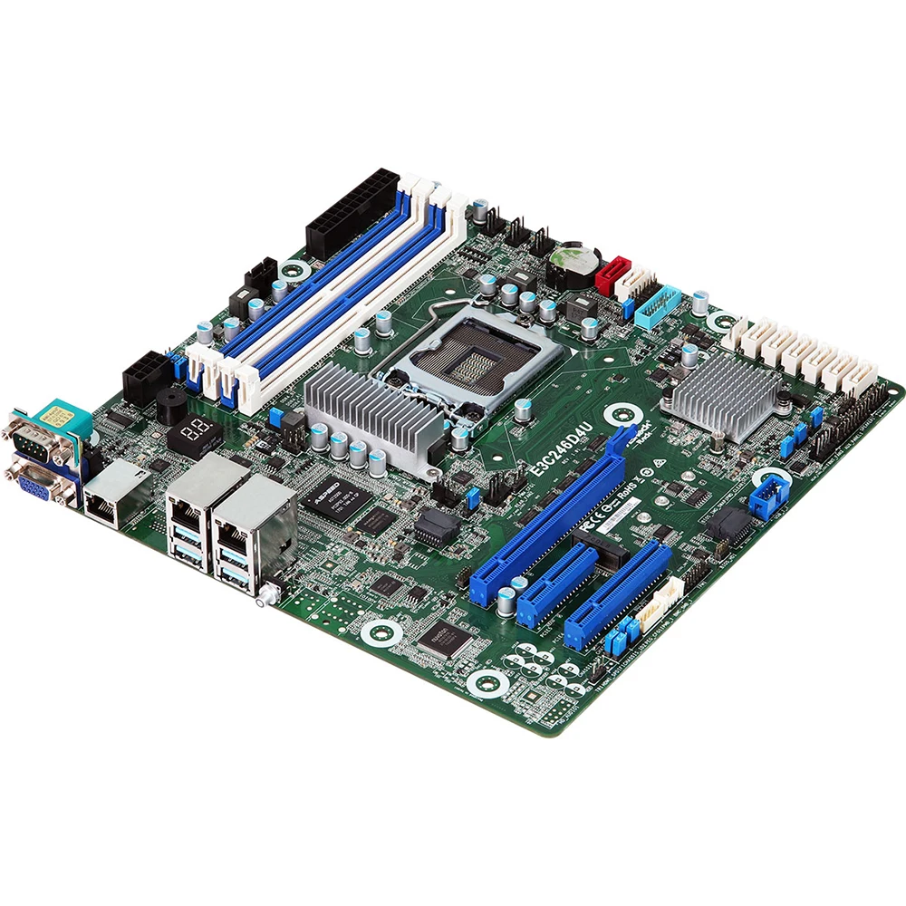 E3C246D4U For ASRock Server Motherboard DDR4 Support Xeon E-2100/2200 LGA1151 ECC IPMI High Quality