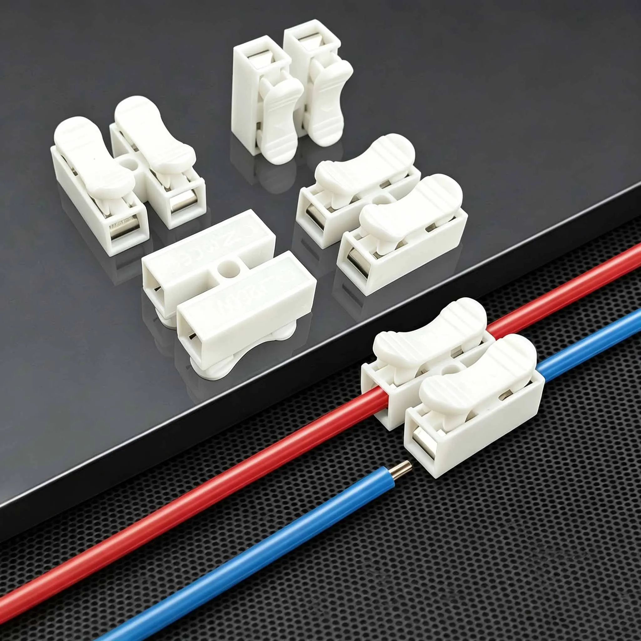 Quick Wire Connectors 1/2P No Soldering Required Spring Clamp Cable Terminals Screwless Terminal Block for Electronics LED Light
