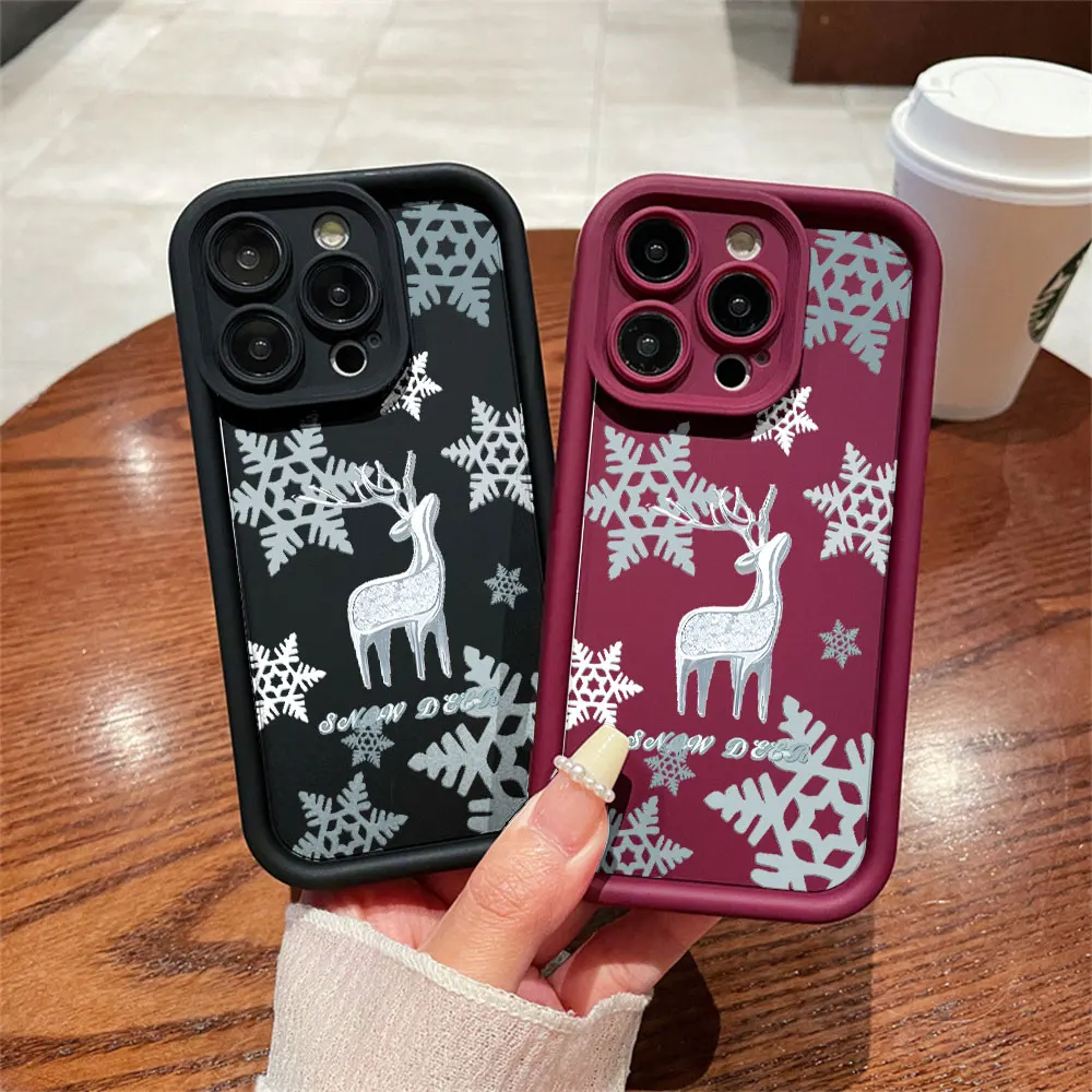 Winter Style Snowflake Phone Case For iPhone 14 Pro Max 11 12 13 15 16 Pro Max XR 16 15 Plus XS X 12 13 Mini Silicone Soft Cover