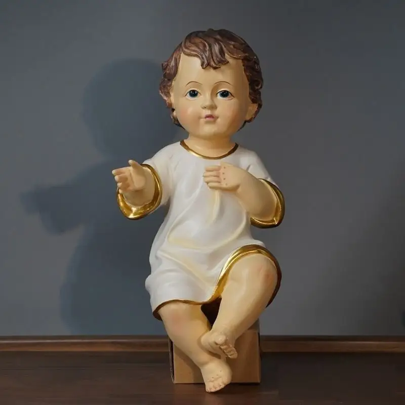 1Pc Christmas Nativity Baby Jesus Figurine 20cm 28cm Catholic Holy Religious Statue Tabletop Decor Christian Holiday Craft Ornament Gift