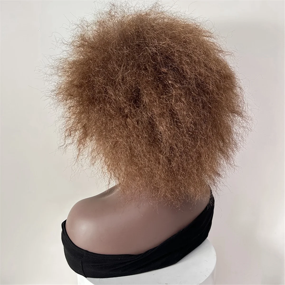 Peluca de cabello humano rizado corto para mujer, pelo Afro rizado, negro Natural, Pixie rizo corto, A