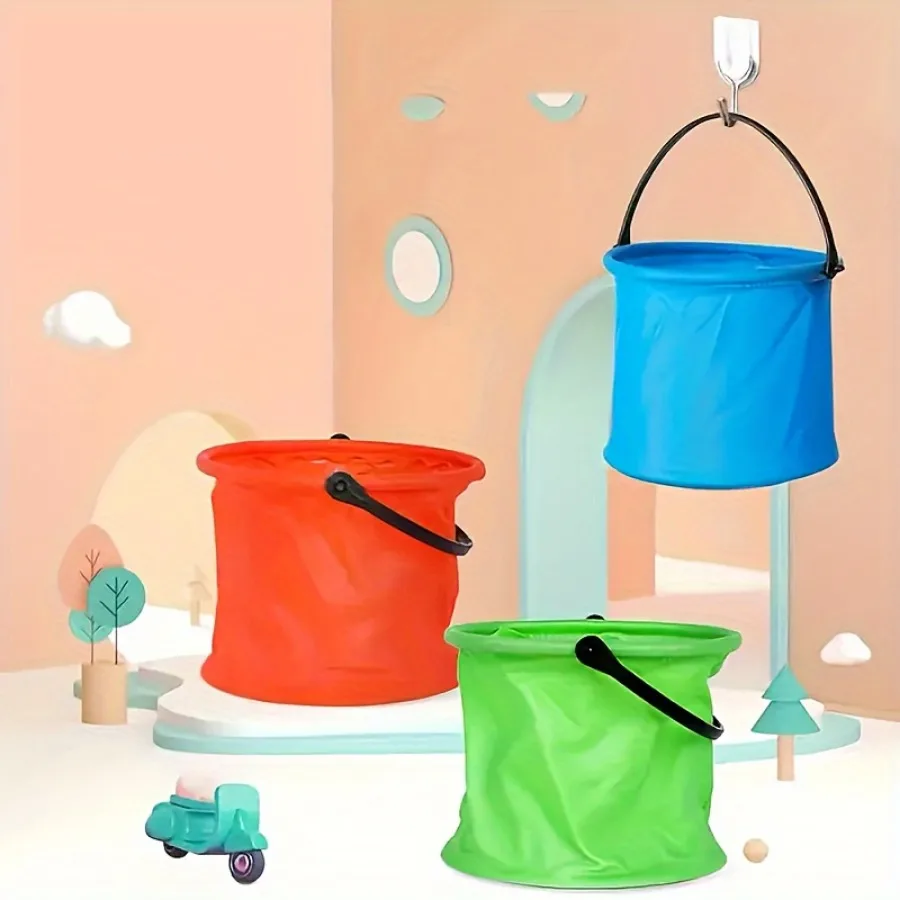 Zusammenklappbarer Strandeimer mit Griff, Künstlerbedarf, Waschstifthalter, PVC-Farbfass, Aquarell-Eimer