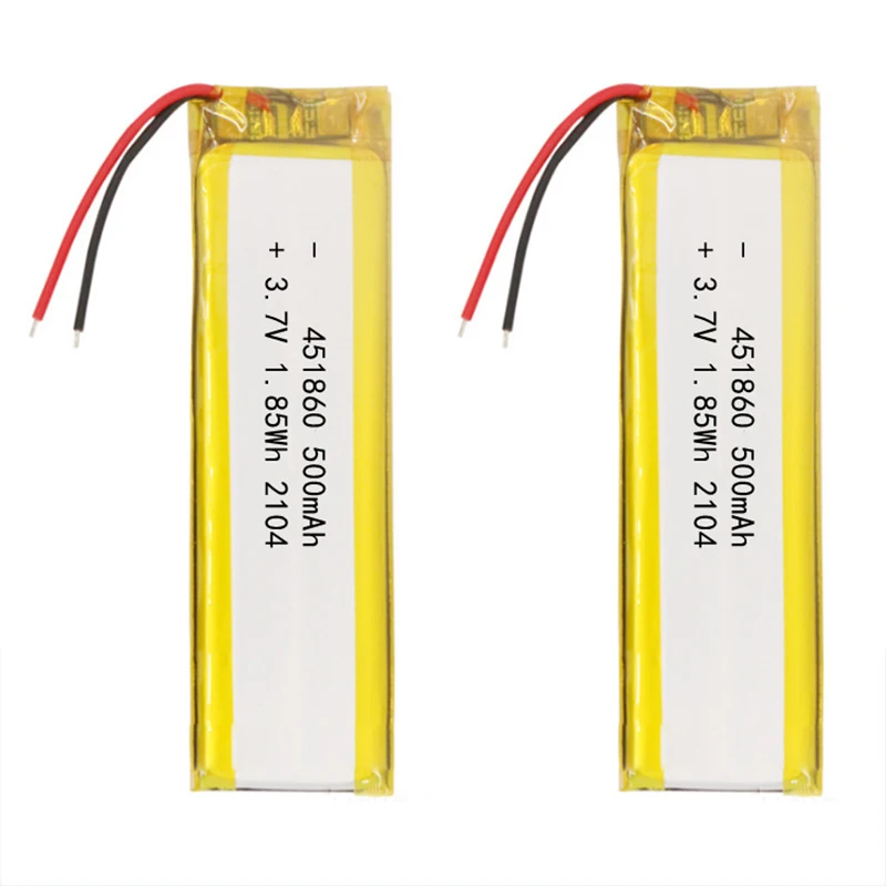 451860 500mAh Li-Polymer Battery For MP3 MP4 PDA Game Controller Keyboard,Reading Pen,Bluetooth Earphones,Digital Cameras