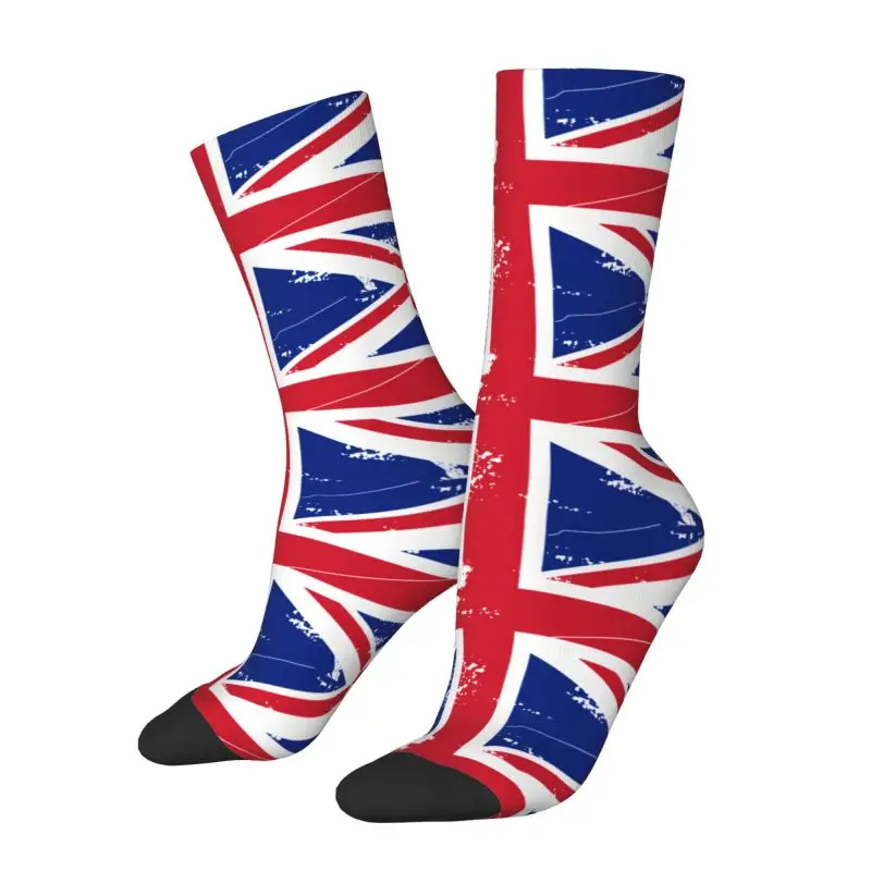 

Custom Harajuku British Union Jack Flag Socks Men Women Warm 3D Printing Sports Basketball Socks