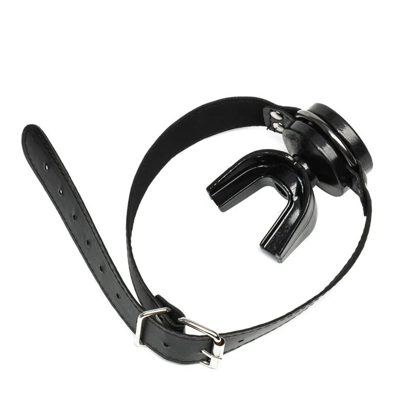 Leather Adjustable Strap on Mouth Gag for Silicone Breathable Gag for Adult Bondage Restraints Sex Play