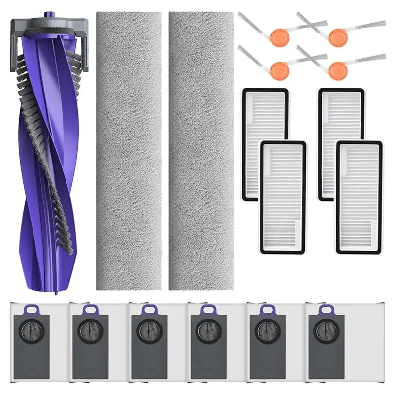 A74G-For NARWAL FLOW 2 Robot Vacuum 18 Pcs Accessories Kit- Complete Cleaning Solution Included