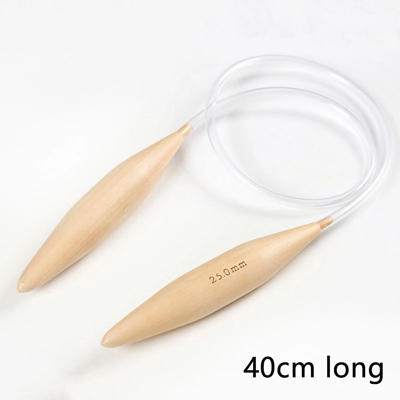 1Pair Carbonized Bamboo Circular Knitting Needles Transparent Tube Crochet Hooks Hand Sewing Double Needle DIY Tools 40cm Long