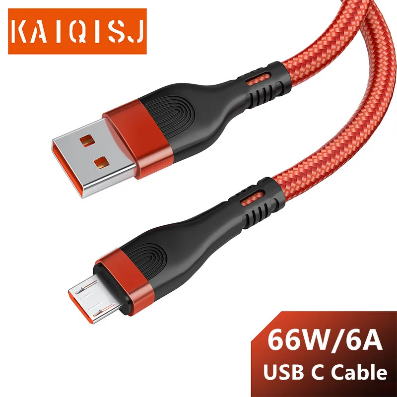 KAIQISJ-Cable Micro USB QC3.0, Cable de carga rápida 6A para Redmi Note 5 Pro, Samsung S7, Cable de datos USB, cargador HTC de Xiaomi