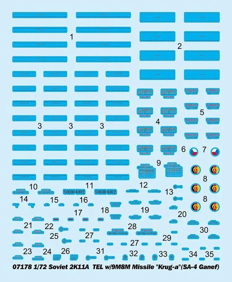 Trompettist 1/72 07178 sovjet 2k11a tel met 9m 8m raket "krug-a"(SA-4 ganef) modelbouwpakket