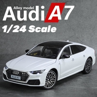 1/24 Audi A7 Toy Car Model Diecast Alloy Vehicle Miniature Pull Back Sound & Light Doors Openable Collection Gift For Boy Kid