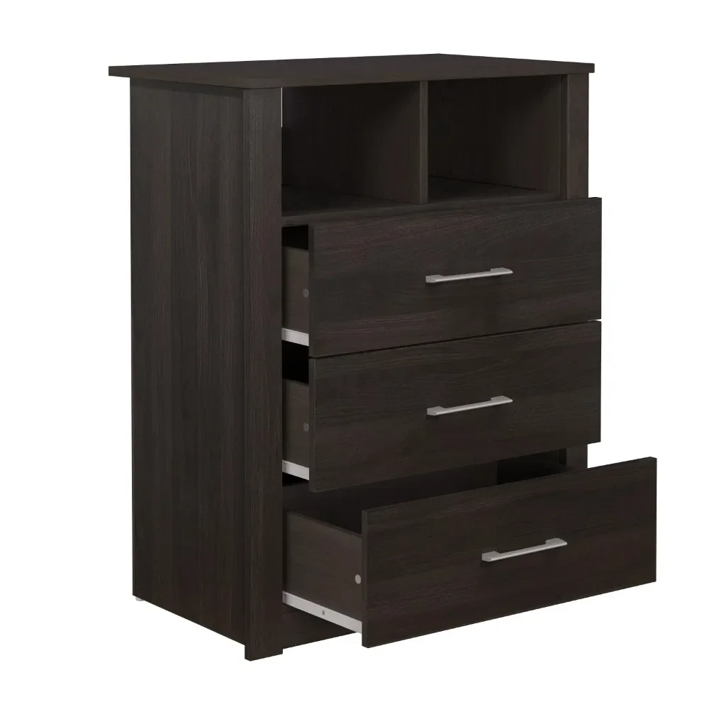 خزانة ملابس كوبي ذات 3 أدراج مع رف، إسبرسو، من هيلزديل ليفينج إسنشيالز