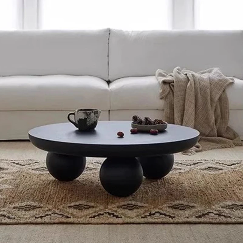 

Modern Wood Coffee Table Minimalist Round Cute Space Saving Moving Coffee Table Unique Simple Mesas Bajas Living Room Furniture
