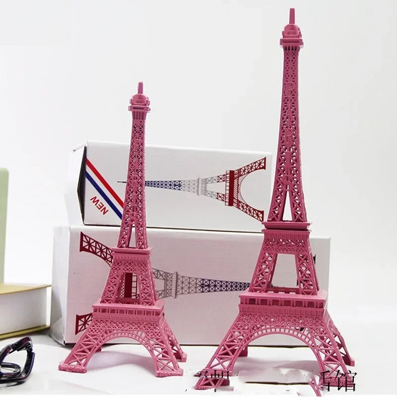 Pink Romantic Birthday Gift Eiffel Tower Model Art Craft Creative Gifts Desktop Wedding Decoration Home Decore 18cm