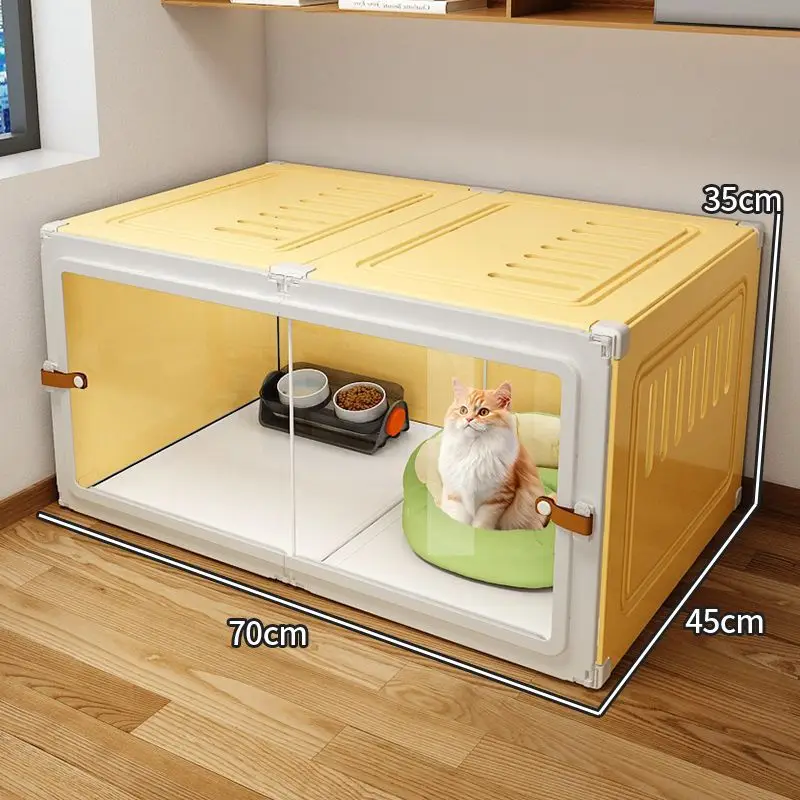 Large Cat House Cat Cage Splash-Proof Drawer Toilet Trays Portable Cat Litter Box Tray