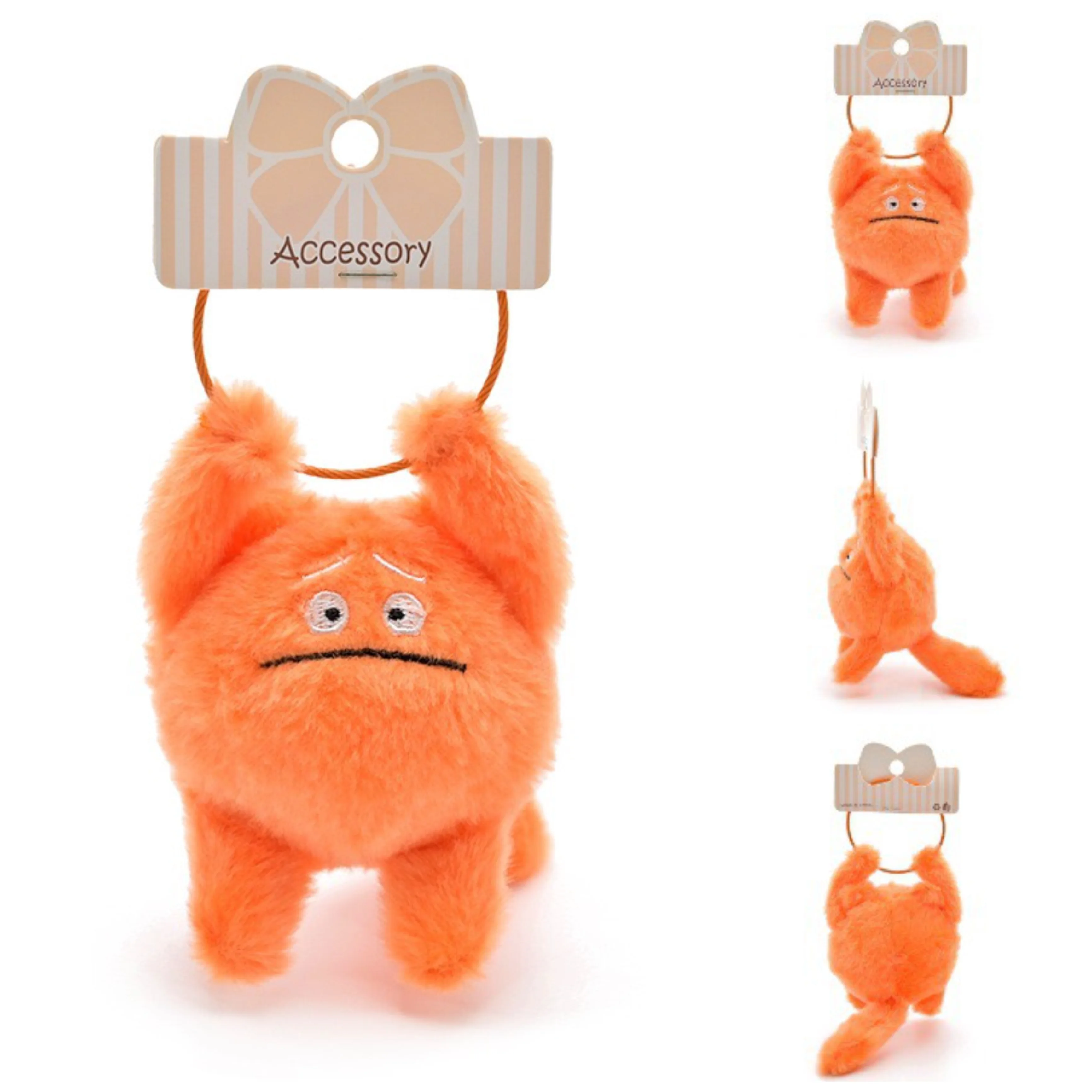 LLavero de pequeño monstruo de dibujos animados de 9cm, juguete de peluche, mochila Kawaii, bolso, bolso, colgante de peluche, regalo