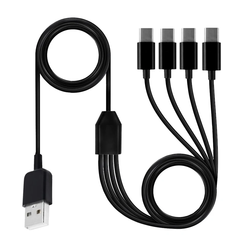 50cm Type-C 1 to 4 3 2 Port Type C USB C to USB Y Splitter Multiple Charging Date Cable Cord For Smartphone Tablet