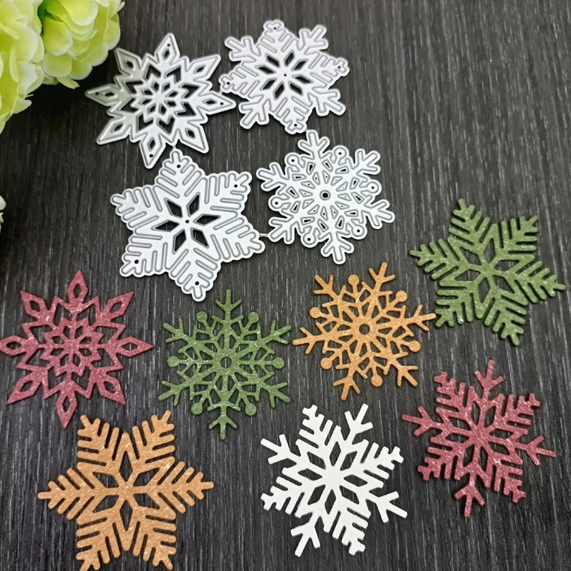 6 styles Christmas Snowflake Metal Cutting Dies Scrapbooking Photo Die Cut Embossing Cutter Decoration view 2