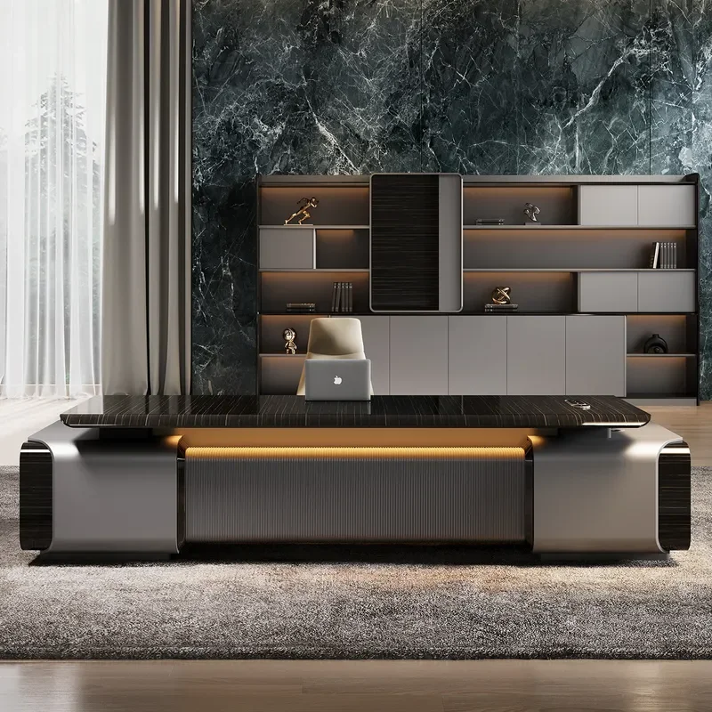 Modern  Executive Desk Large Office Table for CEO President Simple High End Workstation with Storage Manager Furniture
