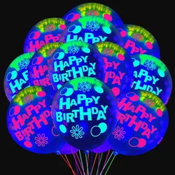 10pcs Fluorescent Latex Balloons Luminous Glowing Love Balloons for Wedding Birthday Party Decorations, Birthday Balloons
