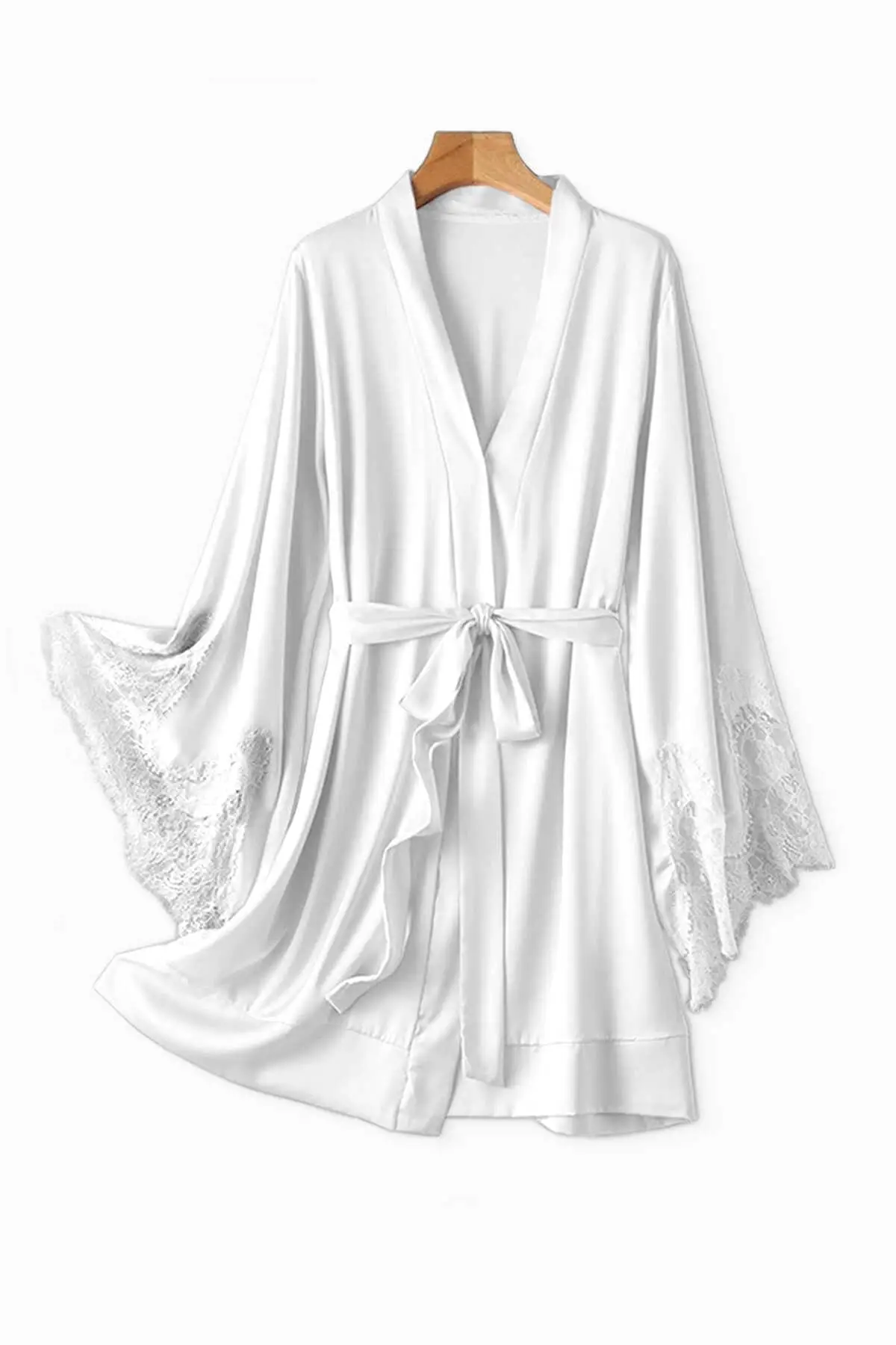 Women's Pajamas Robe Set Satin Lace Sleepwear Hollow Out Dress Luxury Lady Bathrobe Home Clothes Sexy Nightwear Warm Femme