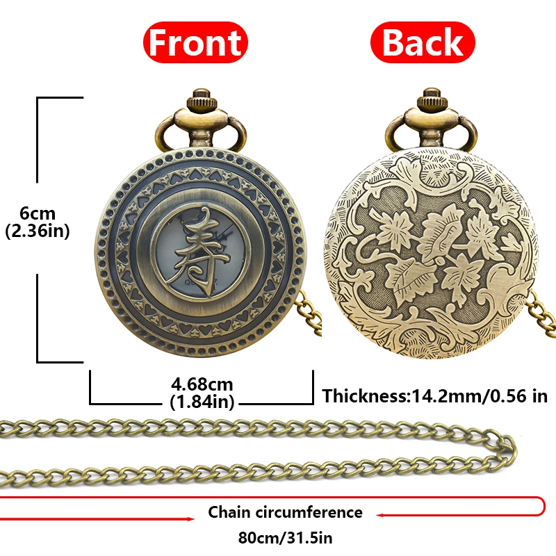 الرجعية البرونزية Steampunk عيد ميلاد شخصية الوجه الأعلى الكوارتز قلادة ساعة الجيب التذكارية لكبار السن الذكور والإناث