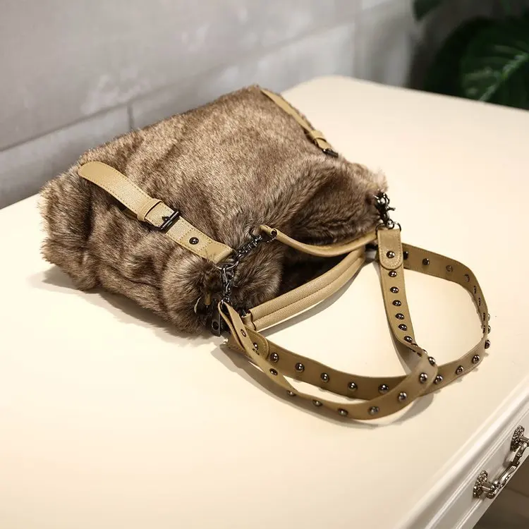 Woolen Bag Velvet Female Woolen Bag Handbags Fashion Shoulder Crossbody Purses And Handbags