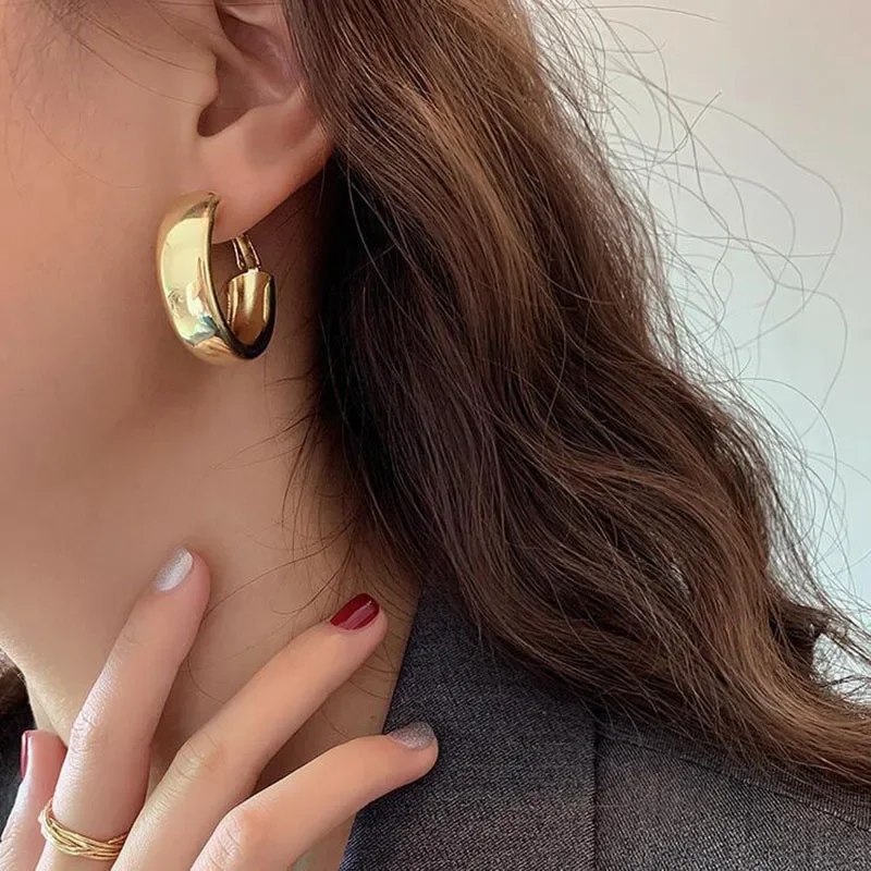 Women's Simple Silver Color Hoop Earrings, Gift