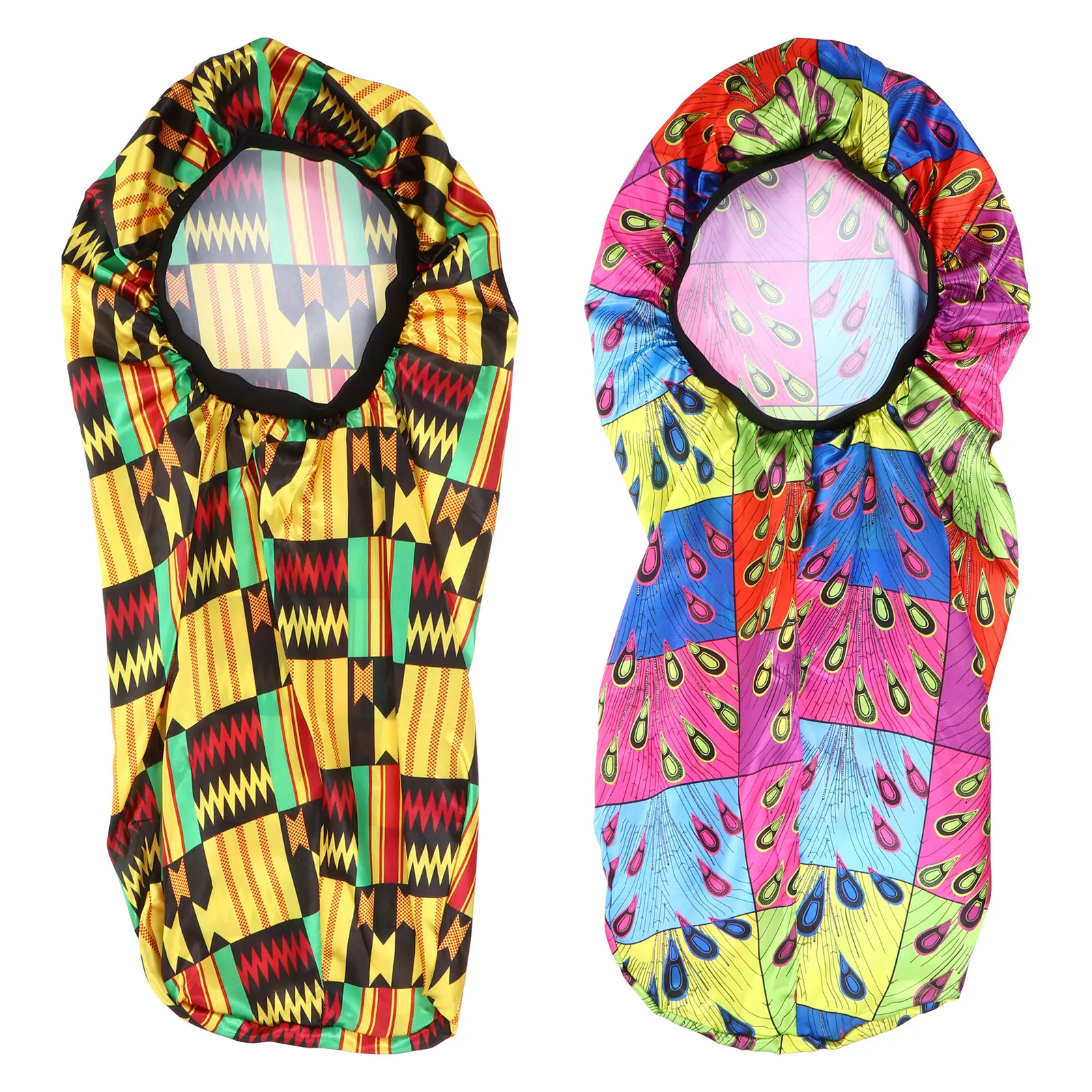 2Pcs Satin Sleep Cap Long Hair Women Night Bonnet Hat Silky Soft Comfortable Breathable Anti Frizz Hair Protector Home Use