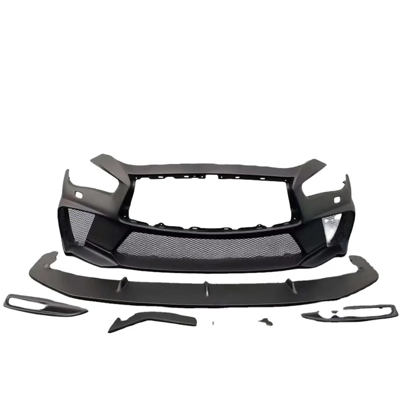 High Quality MRD Style FRP Front Bumper Set With Front Diffuser Fog Light Cover Fit for Q50 2014+