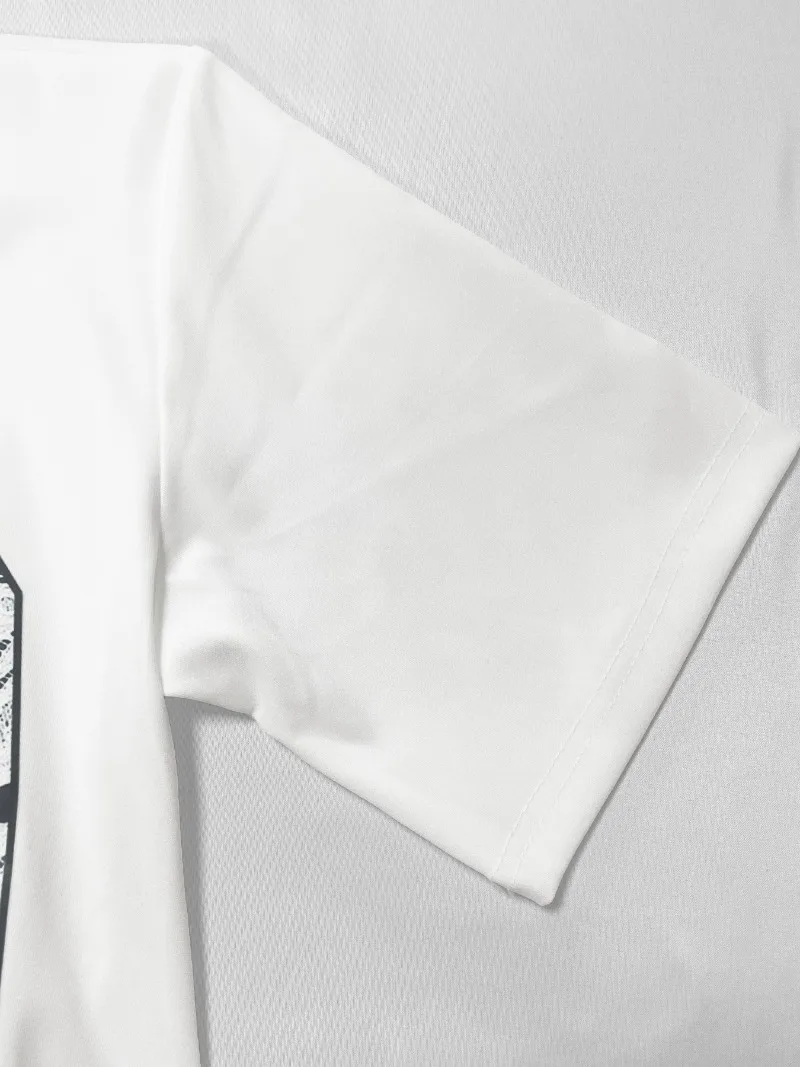 T-shirt con stampa di lettere patchwork in pizzo Abito lungo da donna Moda O Collo Manica corta Aderente Festa di compleanno Abito lungo Streetwear