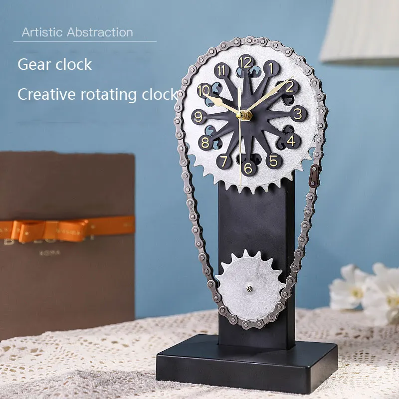 

Metal Gear Wall Clock Mechanical Style Artistic Pointer Quartz Watch Bar Restaurant Creative Decorative Desk Clock