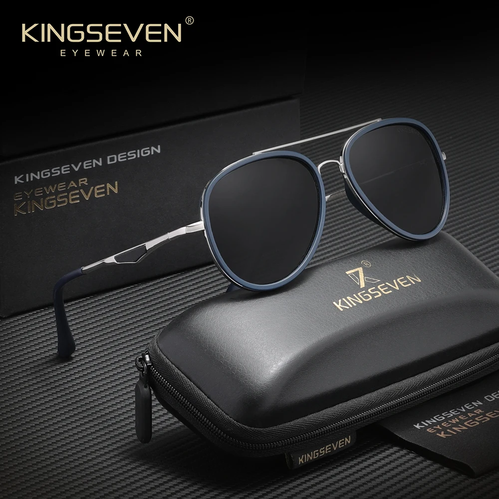 KINGSEVEN الكلاسيكية الطيار النظارات الشمسية الذكور المضادة للوهج القيادة نظارات واقية الرجال النساء UV400 الاستقطاب السببية النظارات