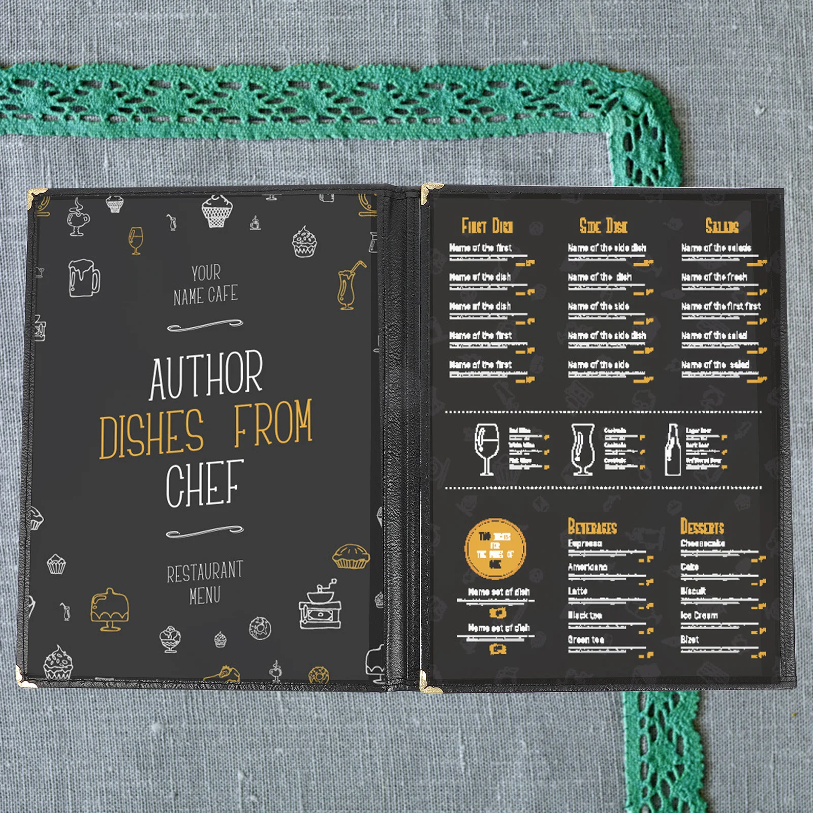 1pc Cover Book Protector Foldable Practical File Menu Folder For Restaurant Hotel Cafe Bar Cover For Menu Supplies