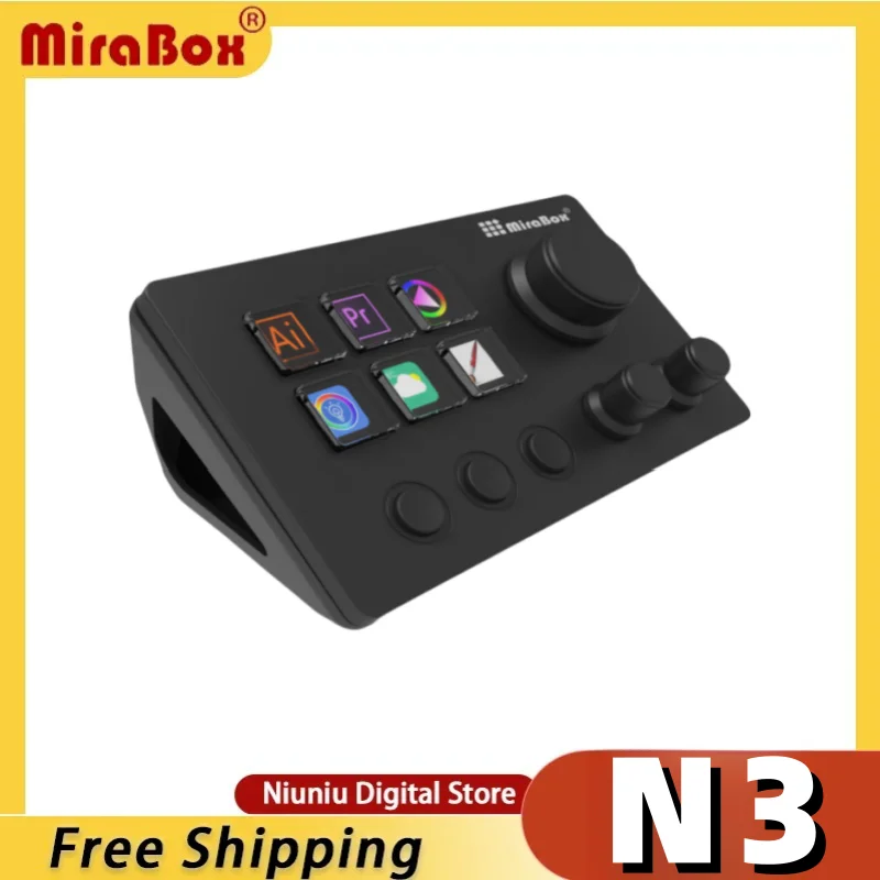 

Mirabox N3 Custom Keyboard With Screen Knob Macro Programming Visual Wireless Streamdeck Console Keyboard Dynamic Key Feedback