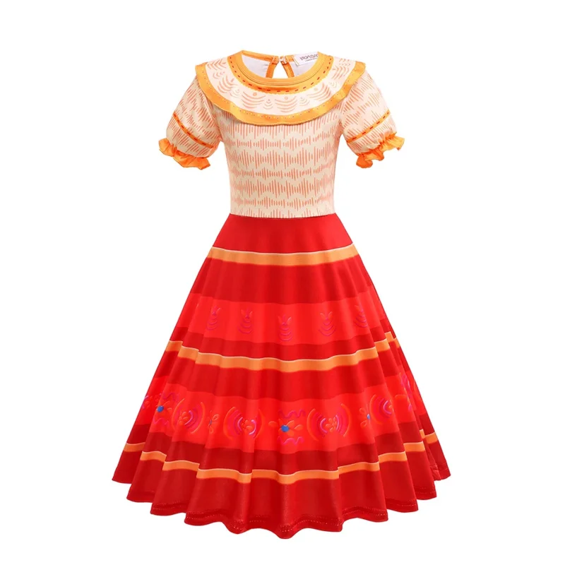 ازياء تأثيري encantو Isabela للفتيات ، فستان الأميرة Mirabel Madrigal ، ملابس الأطفال دولوريس بيبا الفاخرة ، فستان حفلة ، جديد