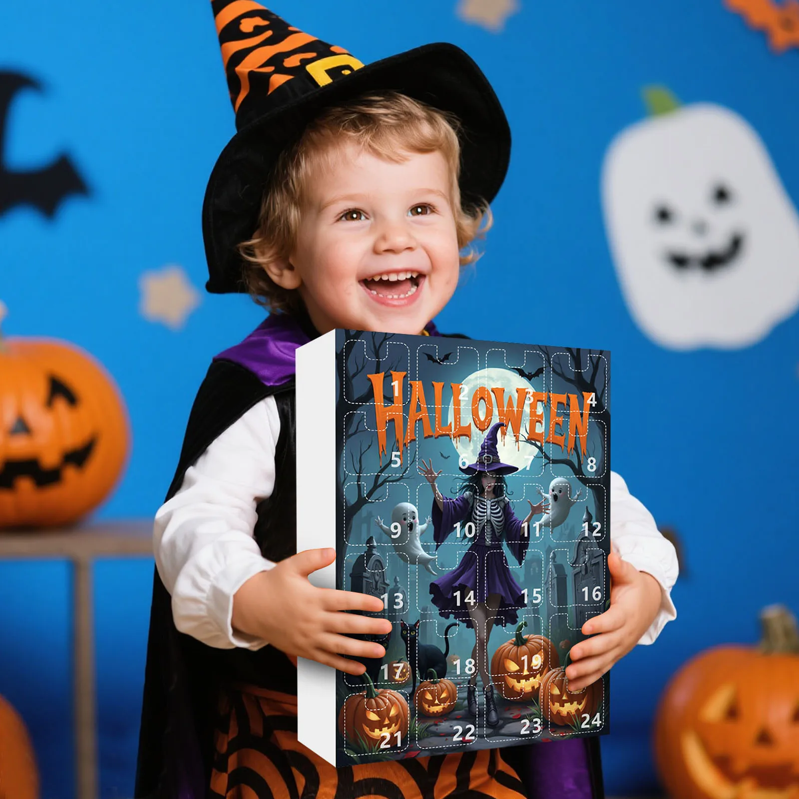 fun toys for kids Halloween Countdown Calendar Pumpkin Resin toy festival popular playthings for children home toy 2025 hot