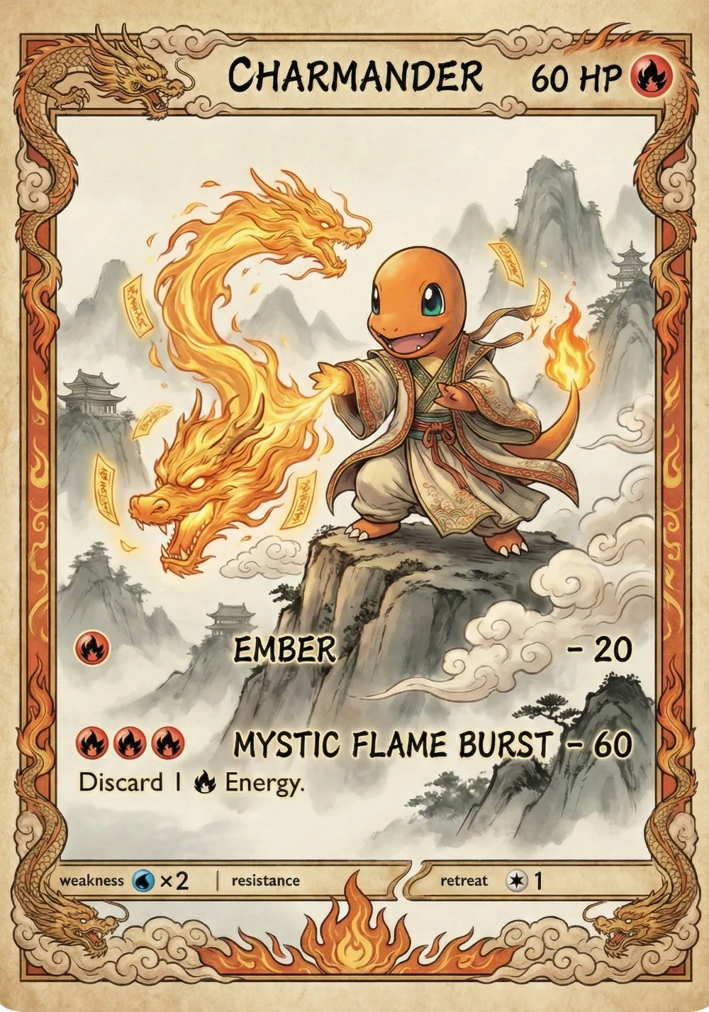 5Pcs Pokemon Cards Gengar Charmander Squirtle Bulbasaur Chinese Fantasy Style PTCG Cards Holo Game Collection Cards Pokemon Gift view 6