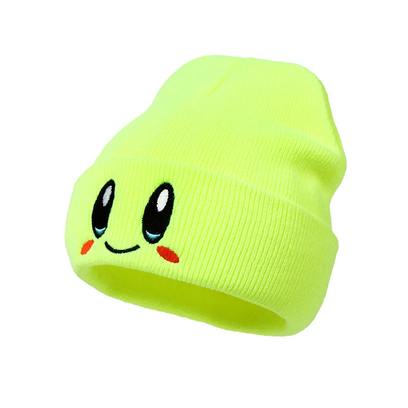 Cute Knitted Hat for Men and Women, Smiling Face Cartoon Embroidered Warm Cover Head Hat, Hip Hop Versatile Woolen Hat