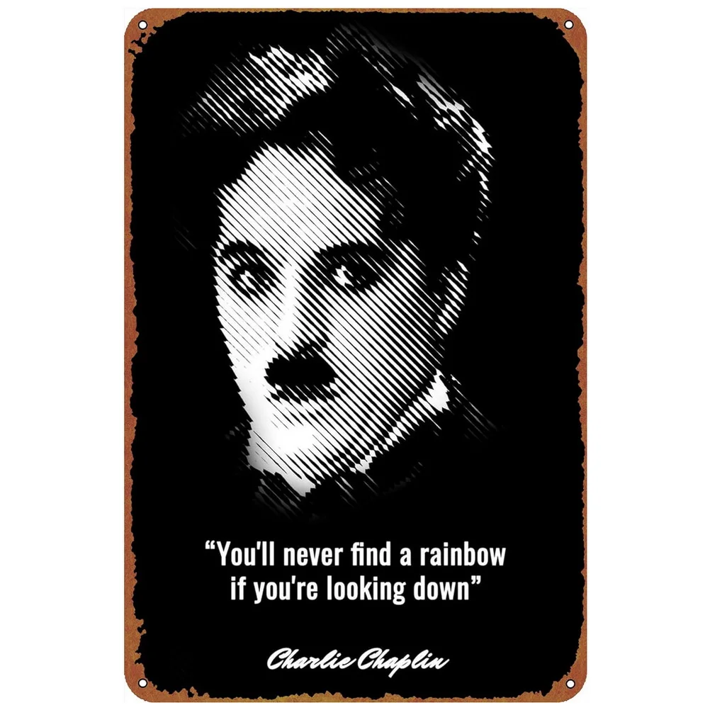 Comedy Metal Tin Signs Chaplin Wall Posters Plaque Vintage Iron Painting Decoration for Thertre Home Cafe Living Room Club Bar